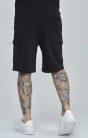 Siksilk Black Essential Cargo Fleece Short