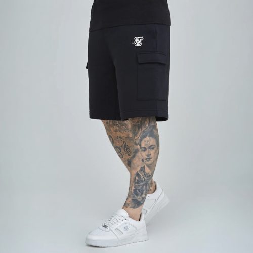 Siksilk Black Essential Cargo Fleece Short - Méret: XS