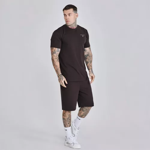 Siksilk Brown T-Shirt and Shorts Set - Méret: S