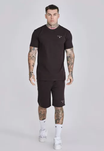 Siksilk Brown T-Shirt and Shorts Set - Méret: M