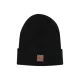 Urban Classics - Synthetic Leatherpatch Long Beanie Fekete