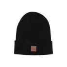 Urban Classics - Synthetic Leatherpatch Long Beanie Fekete - Méret: One Size