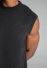 Siksilk Black Sleeveless T-Shirt - Méret: XS