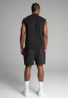 Siksilk Black Sleeveless T-Shirt - Méret: XS