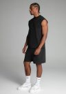 Siksilk Black Sleeveless T-Shirt - Méret: S