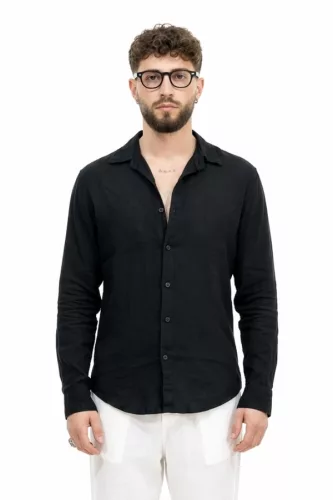 Linen Fekete Ing - Méret: M