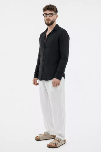 Linen Fekete Ing - Méret: M