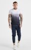 SikSilk Navy Sports Fade T-Shirt - Slim Fit póló - Méret: XL