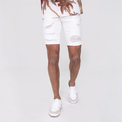 White Skinny Short - fehér szaggatott rövidnadrág - Méret: 29