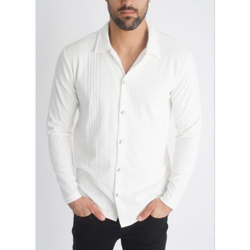 Milky White Slim Shirt - fehér ing - Méret: XL