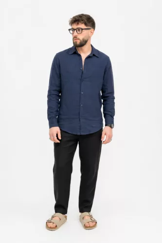 Linen Kék Ing - Méret: XXL