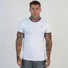 Siksilk White and Navy Ringer T-Shirt - Méret: XS