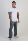 Siksilk White and Navy Ringer T-Shirt - Méret: M