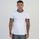 Siksilk White and Navy Ringer T-Shirt - Méret: XL