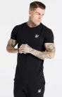Siksilk Black Essential Short Sleeve Muscle Fit T-Shirt - fekete póló - Méret: L