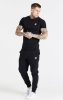 Siksilk Black Essential Short Sleeve Muscle Fit T-Shirt - fekete póló - Méret: L