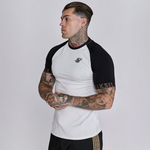 Siksilk White,Black Tech T-Shirt - fehér, fekete póló - Méret: XS 