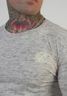 Siksilk White LS Marl T-Shirt - Méret: S