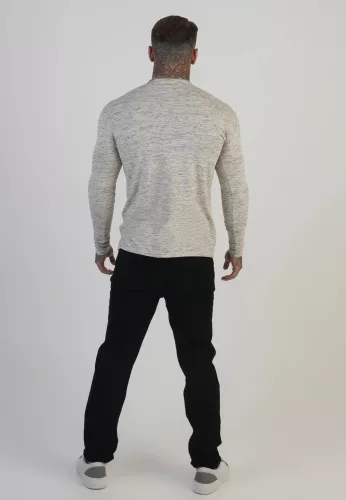 Siksilk White LS Marl T-Shirt - Méret: S