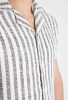Striped Textured Shirt - csíkos rövid ing - Méret: S