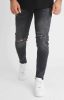 Murky Skinny Jeans - szaggatott fekete farmer - Méret: 33