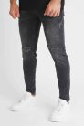 Crater Skinny Jeans - szaggatott fekete farmer - Méret: 38