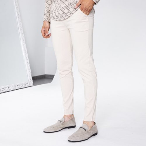 Light Beige Slim Pants - világos szövetnadrág - Méret: S 