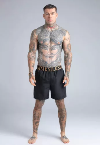 Siksilk Black Swim Shorts - Méret: L