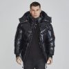 Siksilk Black Puffer Jacket - Méret: M