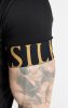 SikSilk Black And Gold Elastic Cuff T-Shirt  - fekete gumis póló - Méret: S