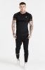 SikSilk Black And Gold Elastic Cuff T-Shirt  - fekete gumis póló - Méret: S