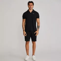 Siksilk Black Polo and Shorts Set