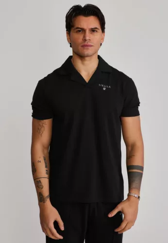 Siksilk Black Polo and Shorts Set - Méret: XS