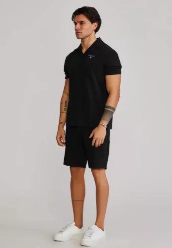 Siksilk Black Polo and Shorts Set - Méret: L