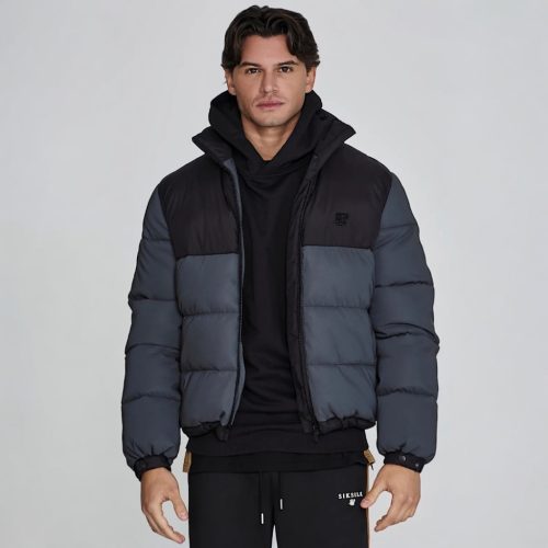 Siksilk Black Reflective Puffer Jacket