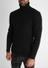 Knitted Black Turtleneck - kötött fekete garbó - Méret: XXL