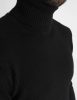 Knitted Black Turtleneck - kötött fekete garbó - Méret: XXL