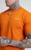 SIKSILK Orange Printed Logo Relaxed Fit T-Shirt - narancssárga póló - Méret: XL