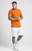SIKSILK Orange Printed Logo Relaxed Fit T-Shirt - narancssárga póló - Méret: XL