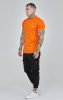 SIKSILK Orange Printed Logo Relaxed Fit T-Shirt - narancssárga póló - Méret: XXL