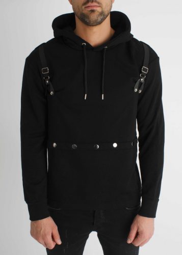 Black Tactical Hoodie - fekete pulóver - Méret: XL