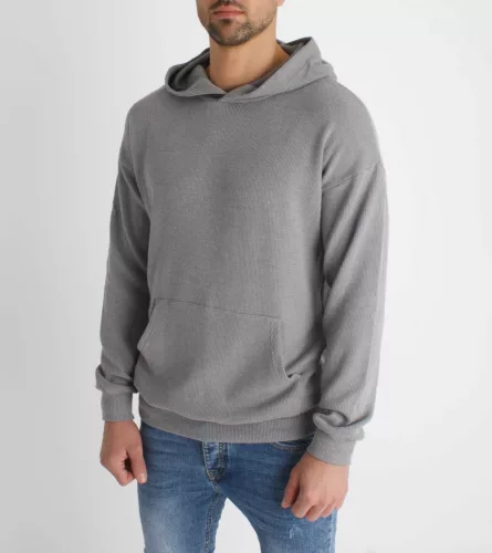 Grey Striped Hoodie