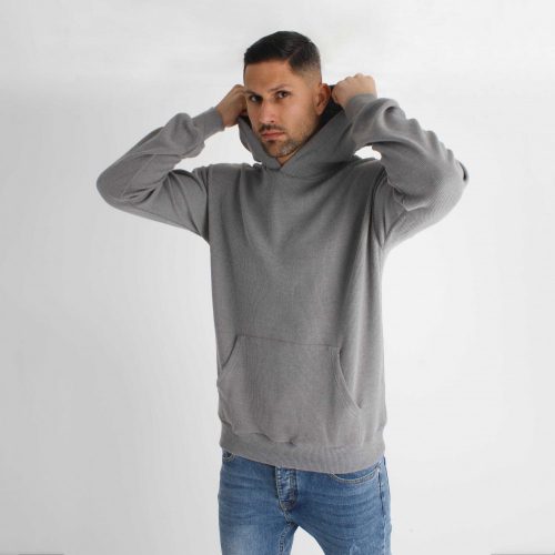 Grey Striped Hoodie - szürke pulóver - Méret: L