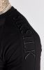 Siksilk Black Panel Muscle Fit T-Shirt - fekete hosszú ujjú  - Méret: S