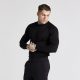 Siksilk Black Panel Muscle Fit T-Shirt - fekete hosszú ujjú  - Méret: XXL