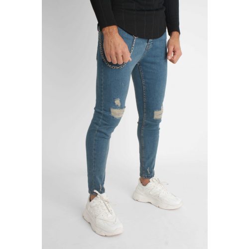 Livid Chainz Jeans - szaggatott kék farmer - Méret: 32