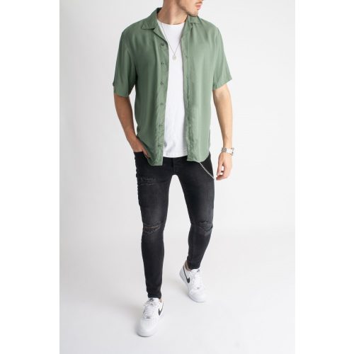 Capri Zeus Shirt - khaki rövid ujjú ing - Méret: XL