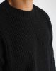 Loose-fitting Black Sweatshirt - fekete kötött pulóver - Méret: S