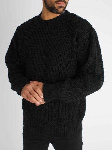 Loose-fitting Black Sweatshirt - fekete kötött pulóver - Méret: L