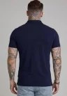 Siksilk Navy Zip Polo T-Shirt - Méret: XL